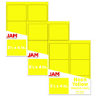 JAM Paper Étiquettes postales de couleur néon fluorescent, 3 1/3 x 4 po, jaune néon, 360/paquet-Taille : 2,63 x 1 po