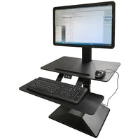 Merangue - Poste de travail motorisé de bureau debout avec support pour moniteur-Poste de travail motorisé de bureau debout