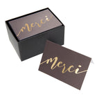 Mara-Mi - Note de remerciement - 3,5 x 5 - Noir Merci - Paquet de 50-Dimensions : 3,5 po x 5 po