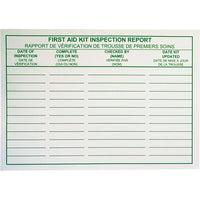 SCN - Rapports de vérification de  trousse de premiers soins - bilingue - 12 paquets de 25 cartes-Cartes de rapport de vérification