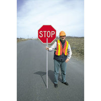 SCN Industrial - Panneau De Signalisation À Deux Côtés « Stop/Slow », 18po x 18po, Aluminium, Anglais-Type d'affichage Boulonné