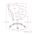 Chaise de travail rembourrée avec base chromée Marlowe de CorLiving - Bleu foncé-Poids maximal maximal : 264 lb