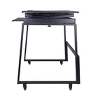 Rocelco - Ensemble de rehausseur de bureau de luxe à hauteur ajustable de 46" et support au sol - Noir-RÉGLAGE DE LA HAUTEUR RAPIDE, FACILE ET STABLE AVEC EVR CONCEPTION DE LA GAMME VERTICALE AMÉLIORÉE: Cadre en métal robuste avec poignée latérale facile à saisir et assistance à piston à gaz, peut monter et descendre jusqu'à 45 livres avec un réglage en hauteur continu de 34" à 49" au-dessus du sol afin d'optimiser la position de travail ergonomique pour les personnes de la plupart des hauteurs. Le mouvemen