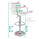 Nicer Furniture - tabouret de bar hydraulique pivotant Hexagram avec accoudoirs - blanc - paquet de 2-Levage pneumatique a Réglez la hauteur du siège de 24" à 32".
