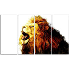 Designart – Roaring Lion, impression sur toile, 5 panneaux (PT2316-271)-Impression