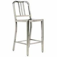 Nicer Furniture - tabouret de bar de style marine moderne - acier inoxydable-Siège incurvé, conçu pour accueillir de longues heures d'utilisation sans effort physique.