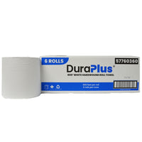 DuraPlus - Essuie-tout - blanc - 800' - Paquet de 6-Essuie-mains en papier rigide