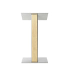 Urbann - Lutrin Y5 sans roulettes - aluminium et bois - naturel-Gris clair et bois naturel, aluminium et contreplaqué russe multiplis