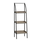 Monarch Specialties - 7228 48 po H Etagere - Taupe Fonce/Metal Noir-Tablettes ouvertes, fini en métal, MDF