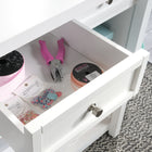 Sauder 60"W La Collection Craft Pro Series Table pour travaux - Finition White-  Étagères ouvertes pour le rangement et l'exposition de décoration intérieure