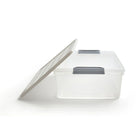 TRU RED – Bac de rangement en plastique, 30 l, avec couvercle verrouillable-Le plastique transparent durable offre une grande fiabilité tout en permettant de visualiser facilement le contenu à l'intérieur