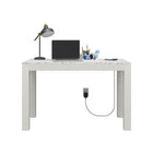 CosmoLiving by Cosmopolitan - Bureau Astor avec chargeur sans fil - 121,3cm L x 76,5cm H x 61cm P - Blanc-Rondelle de chargement sans fil pour garder votre appareil au vert toute la journée