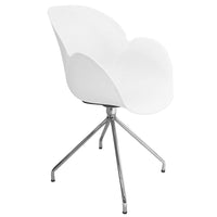 Cathay Importers – Chaise avec accoudoirs Eliana avec pattes chromées, blanc, paq./2-Chaise avec accoudoirs