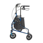 Drive Medical - Rollator à 3 roues avec panier, plateau et sac, bleu flamme-24 long. x 25 larg. x 31 haut. (po)