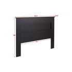 Prepac - Tête de lit à panneau plat BHFQ-1301-1, format grand lit, noir-Dimensions (po, assemblé) : 64,5 lar. x 48 haut. x 2,25 prof.