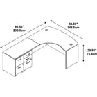 Bush – Bureau à devant arqué pour gauchers de 60 po Westfield et classeurs sur roulettes, fini cerisier Hansen et gris graphite-Respecte les normes de construction, de durabilité et de sécurité pour l’usage commercial établies par ANSI/BIFMA.