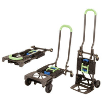 Cosco - Diable et chariot pliant multiposition Shifter, noir-Multiposition : peut être utilisé comme diable vertical à deux roues ou un chariot à 4 roues et se replie à plat pour le transport et le rangement