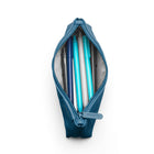 Poppin - Pochette à Crayons - Bleu Ardoise-Tirette de fermeture à glissière en silicone personnalisée pour garder vos affaires en sécurité