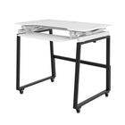 Rocelco - Ensemble rehausseur de bureau de luxe à hauteur ajustable de 40" et support au sol - Blanc / Noir-RÉGLAGE DE LA HAUTEUR RAPIDE, FACILE ET STABLE AVEC EVR CONCEPTION DE LA GAMME VERTICALE AMÉLIORÉE: Cadre en métal robuste avec poignée latérale facile à saisir et assistance à piston à gaz, peut monter et descendre jusqu'à 40 livres avec un réglage en hauteur continu du dessus de table de 34" à 50" au-dessus le sol pour optimiser la position de travail ergonomique des personnes de la plupart des haut