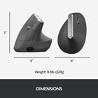 Logitech - Souris sans fil MX Vertical ergonomique - graphite-La souris MX Vertical a une autonomie maximale de quatre mois à pleine charge et peut fonctionner pendant trois heures après seulement une minute de recharge. Utilisez le câble de charge USB-C pour une recharge encore plus rapide.