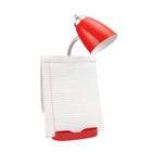 LimeLights -Lampe de bureau organisateur à col de cygne de 18 1/2 po avec support et port USB -Rouge-Tête et base en plastique rouge