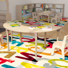 Flash Furniture - Table d'activites demi-lune Bright Beginnings de qualite commerciale en bois pour salle de classe-Assemblage en 35 minutes ou moins