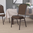 Flash Furniture – Chaise de banquet empilable à dossier couronne, bâti cuivré avec tissu à motif brun, (FDC01SVS076)-Siège et dossier rembourrés