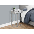Monarch Specialties - 3772 Table D'Appoint - 25 po H/Marbre Blanc/Metal Argent-Assemblage requis: des instructions illustrees et tout le materiel sont fournis pour plus de commodite (des outils supplementaires peuvent être necessaires)