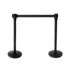 Poteau de contrôle des foules Futech avec ceinture noire rétractable-Base de 13 "de diamètre
