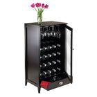 Winsome – Armoire à vin avec tablette modulaire Bordeaux, 20 bouteilles-Fabriqué avec une combinaison de bois et de bois composite avec un fini espresso.  Assemblage nécessaire.