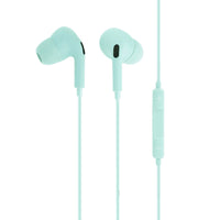 Basic Tech - Écouteurs intra-auriculaires avec fil avec contrôle du volume et microphone intégré, Menthe-Écouteurs intra-auriculaires
