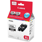 Canon – Cartouche d'encre noire PGI–250XL, paquet double-Encre à pigments noirs donne des images et du texte clairs et détaillés