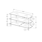 Monarch Specialties - 2506 Meuble Tv - 36 po L/Metal Noir Et Verre Trempe Noir-Poids de l'article : 37,4 lb