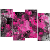 Designart – Art imprimé sur toile, pétales roses, 4 panneaux (PT3406-4-271)-Impression