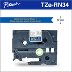Brother Ruban décoratif satiné bleu marine avec texte doré authentique pour étiqueteuses P-touch, 12 mm de largeur-Parfait pour ajouter votre touche personnelle et décorative aux emballages cadeaux, cadeaux de fête, décoration intérieure, projets de scrapbooking, projets d'artisanat et bien plus encore