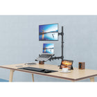SHOPPINGALL Support extra haut entièrement ajustable pour double écran et ordinateur portable avec mât de 31,5 pouces pour ordinateur portable jusqu'à 17" Moniteurs jusqu'à 32" - SA-LH09L-Noir-7