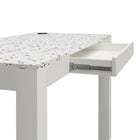 CosmoLiving by Cosmopolitan - Bureau Astor avec chargeur sans fil - 121,3cm L x 76,5cm H x 61cm P - Blanc-Dessus en terrazzo en PVC laminé tendance avec pieds robustes en MDF peint