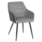 My Home My Living - Fauteuil similicuir et tissu - Gris - Paquet de 2-Le siège avant et le dossier sont recouverts de tissu polyester gris clair
