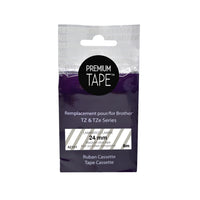 Nutone Premium Tape - Compatible avec Brother TZ-151 / TZ151 / TZe-151 / TZe151 - Noir / Transparent - 24 mm-Ruban d'étiquettes