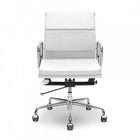 Plata Import – Fauteuil de bureau Lark, dossier bas, blanc (LS-1021-WHITE)-Revêtement polyuréthane