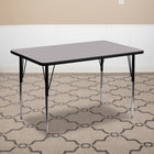 Flash Furniture – Table d’activités rectangulaire, surface stratifiée de 30 x 72 (po) et pattes standards ajustables, gris-Plateau en stratifié gris de 1,125 po thermo-fusionné