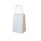 Wamaco - Sacs de magasinage recyclés 100 %, poignée torsadée, blanc, 5 1/4 x 3 1/2 x 8 1/4 po, paquet de 100 (14-5700W)-Blanc 100% recyclé, emballage pour tous les produits de détail, utilisez des autocollants avec logo de l'entreprise ou un tampon encreur pour la publicité.