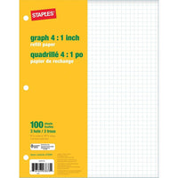 Staples - Papier de rechange, quadrillé, 4:1 - 100 feuilles-Que vos reliures soit bien remplies  