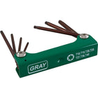 Gray Tools – Ensemble 7 pièces de clés hexagonales Torx S2 repliables, T10-T40-Tailles incluses : T10, T15, T20, T25, T27, T30, T40.