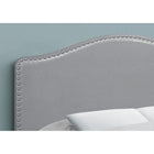 Monarch Specialties - 6011F Lit Double Tete De Lit Simili - Cuir Gris-Fabriqué avec un cadre en bois pour la durabilité et la stabilité