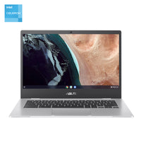 Asus - 14 po HD Chromebook avec 3 mois d'abonnement à Gemini Advanced - Intel Celeron N4500 - 64 Go eMMC - 4 Go RAM - Chrome - Bilingue-Processeur : Processeur Intel Celeron N4500 1,1 GHz (cache 4 Mo, jusqu'à 2,8 GHz, 2 coeurs)