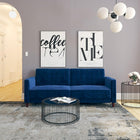 Futon Pin Tufted Transitional - Velours Bleu-8