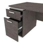 Bestar Aquarius Bureau avec un caisson - Gris Écorce et Blanc-Tiroir classeur (12. 1 po  x 8. 75 po H x 15 po  P (30. 6 x 22. 2 cm x 38. 1 cm))