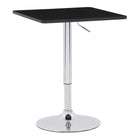 CorLiving - Table carrée DAW-600-T à hauteur ajustable, dessus pivotant, noir-Réglage de la hauteur de la table en chrome élégant - ajustable de 27 à 36,25 po