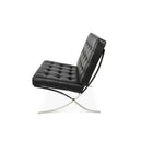 Plata Import - Chaise Cross Barcelona, cuir noir à l’avant, noir (LS-5010-B)-Matériau en similicuir